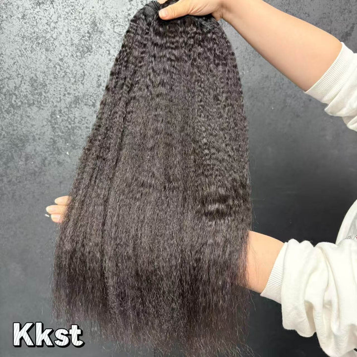 Virgin Cambodian Kinky Straight  Hair Bundles